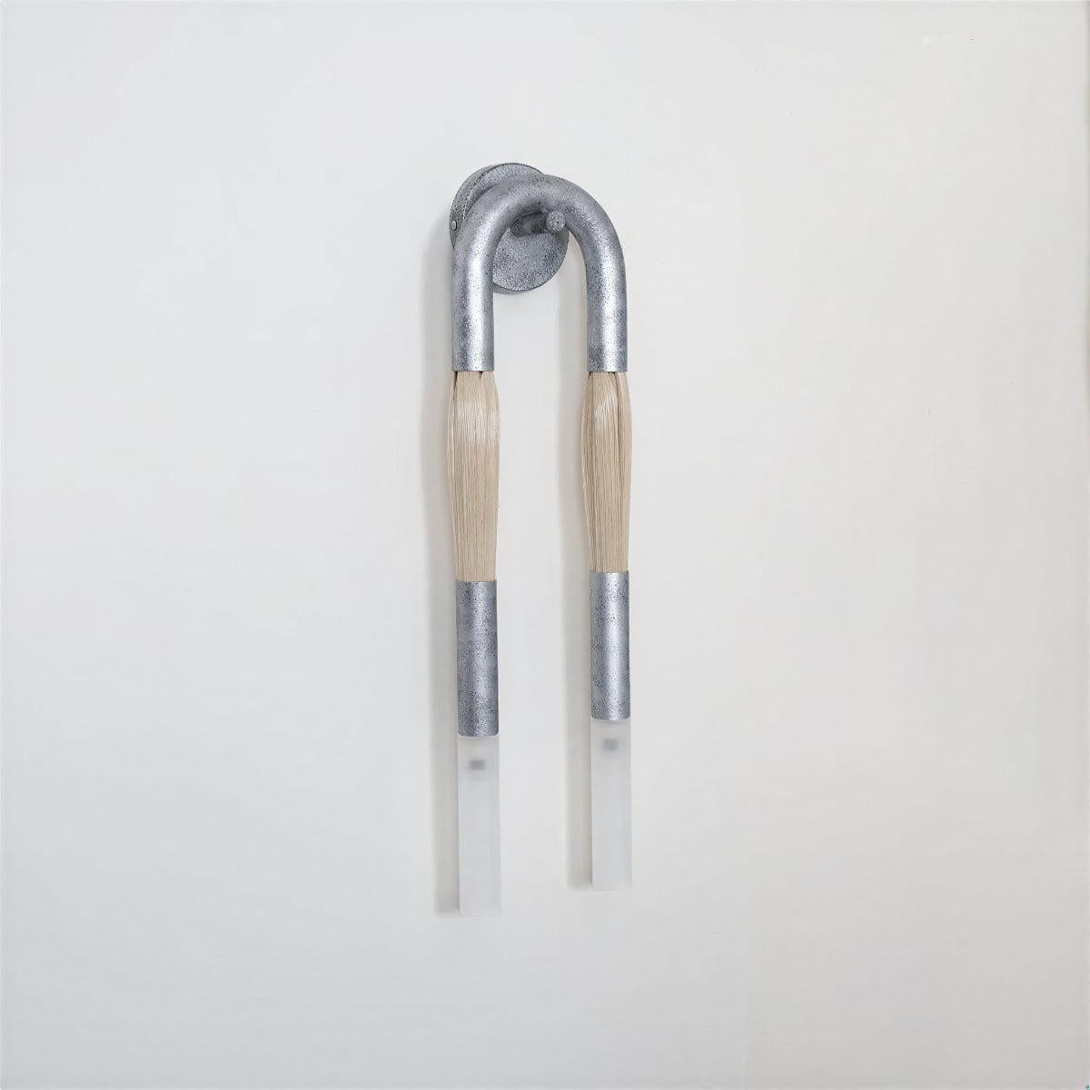 Modern Wall Light Sconce With Double Head Etched Glass