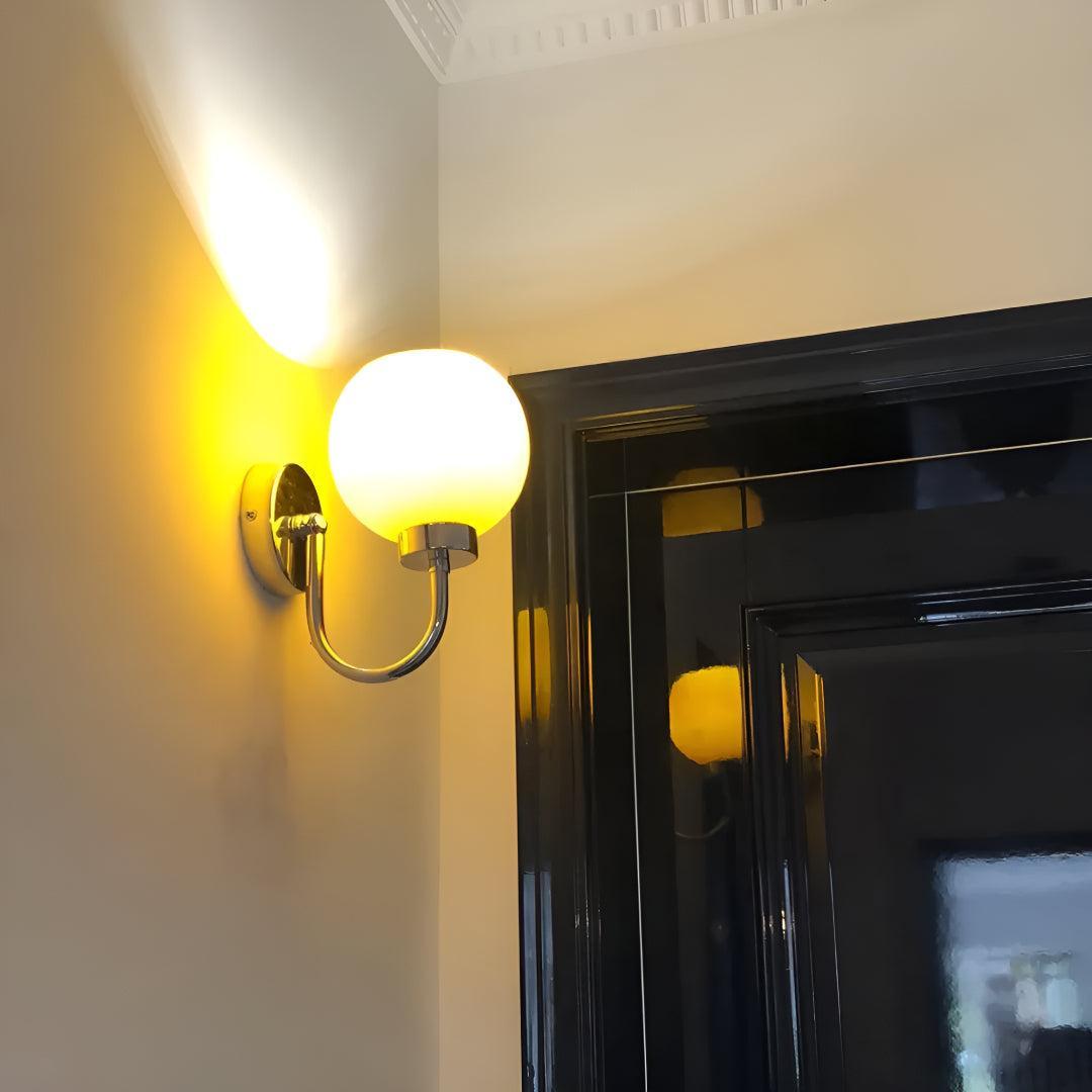 Modern Wall Light with Glass Globe Shade for Home Interiors
