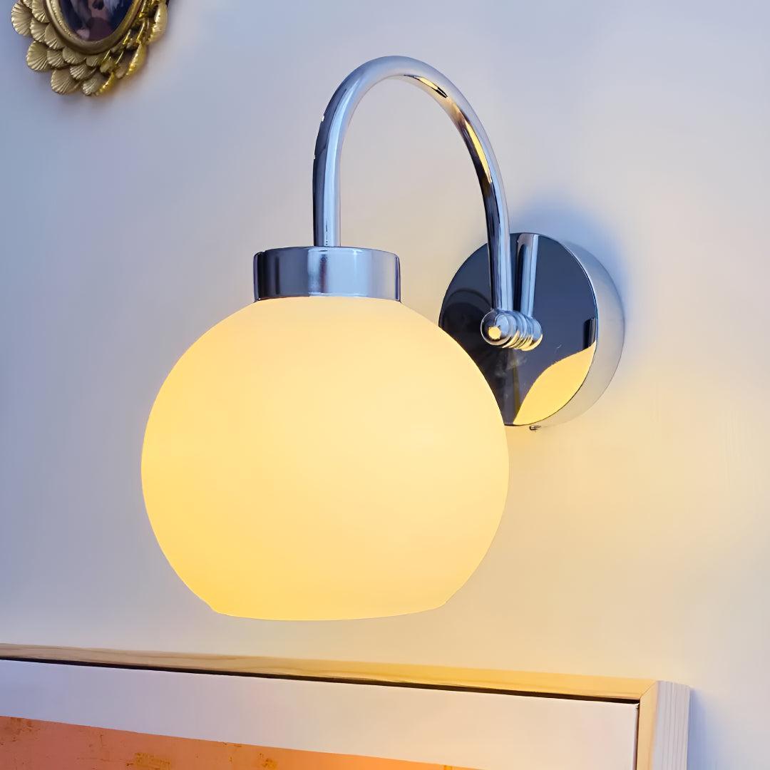Modern Wall Light with Glass Globe Shade for Home Interiors