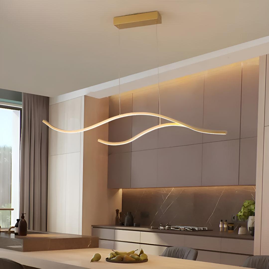 Modern Wave Styled Ceiling Lights Pendant For Kitchen Island