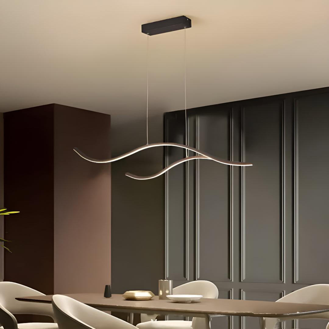 Modern Wave Styled Ceiling Lights Pendant For Kitchen Island