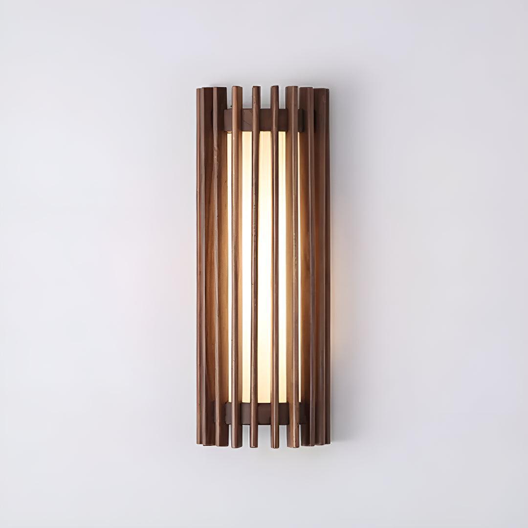 Modern Wood Caged Wall Lamp With Warm Glow
