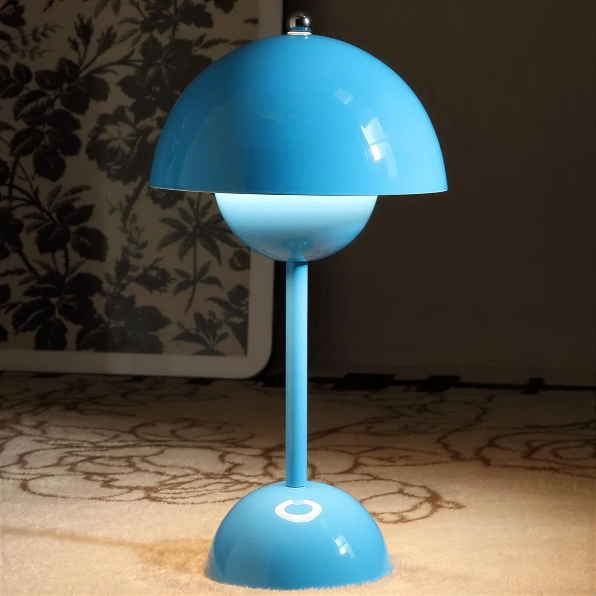Mushroom Designed Cordless Battery Operated Rechargeable Dining Table Lamp With Touch Control