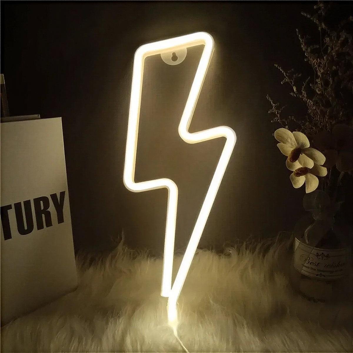 Neon Lightning Bolt Wall Light For Aesthetic Decor Lighting