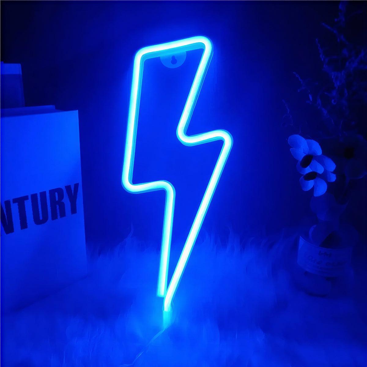 Neon Lightning Bolt Wall Light For Aesthetic Decor Lighting