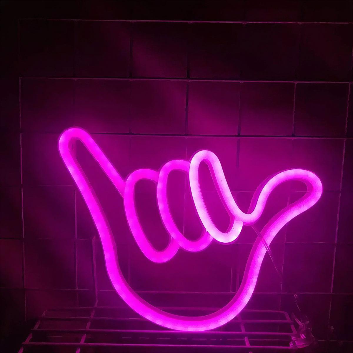 Neon Wall Light For Aesthetic Room Decor With Hang Loose Sign