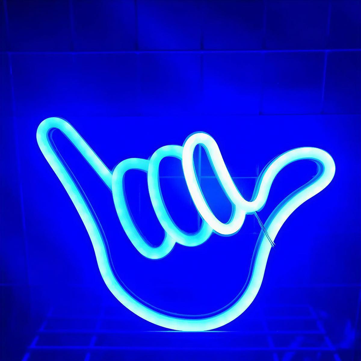 Neon Wall Light For Aesthetic Room Decor With Hang Loose Sign