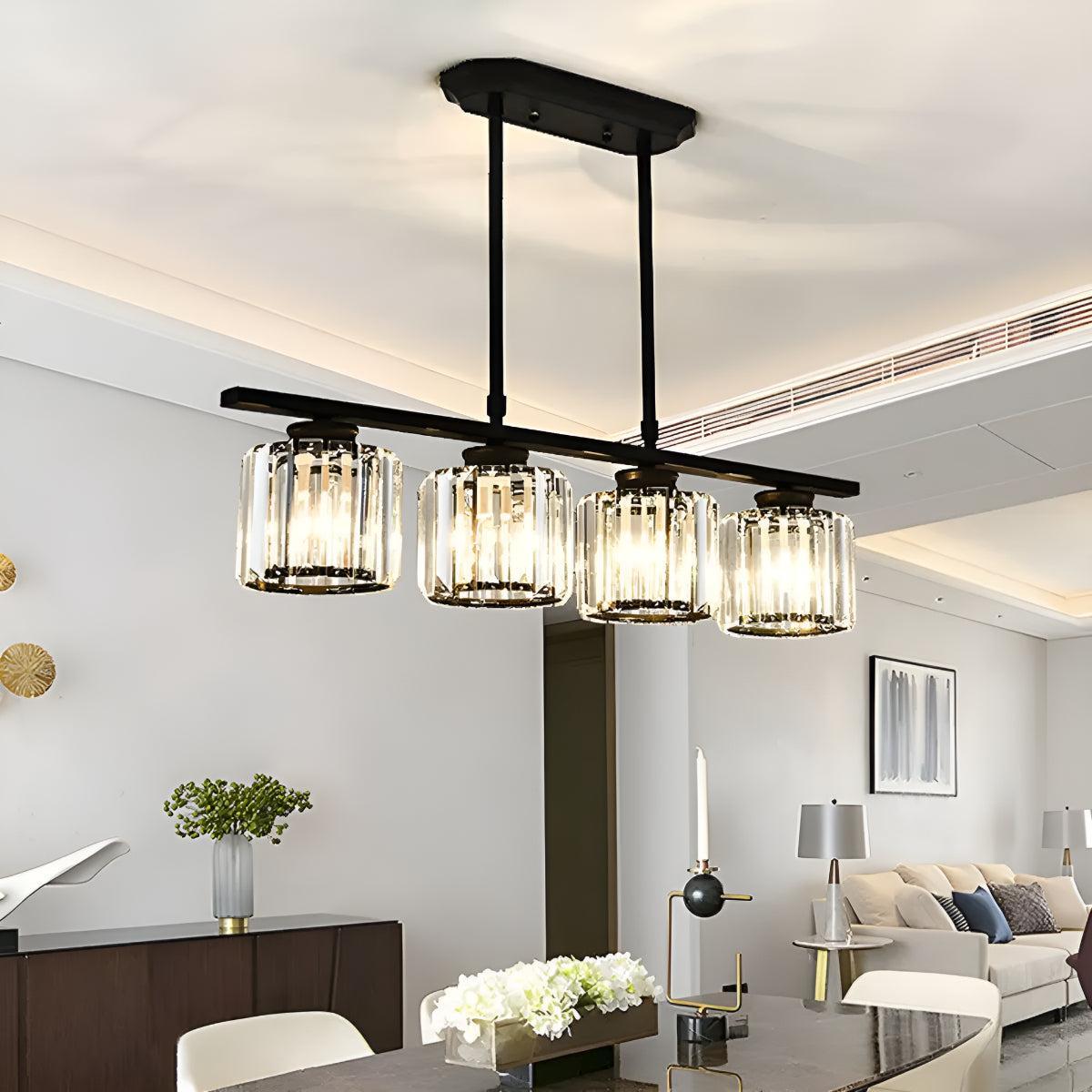 Nordic Kitchen Island Lighting With Glass Pendant Shades