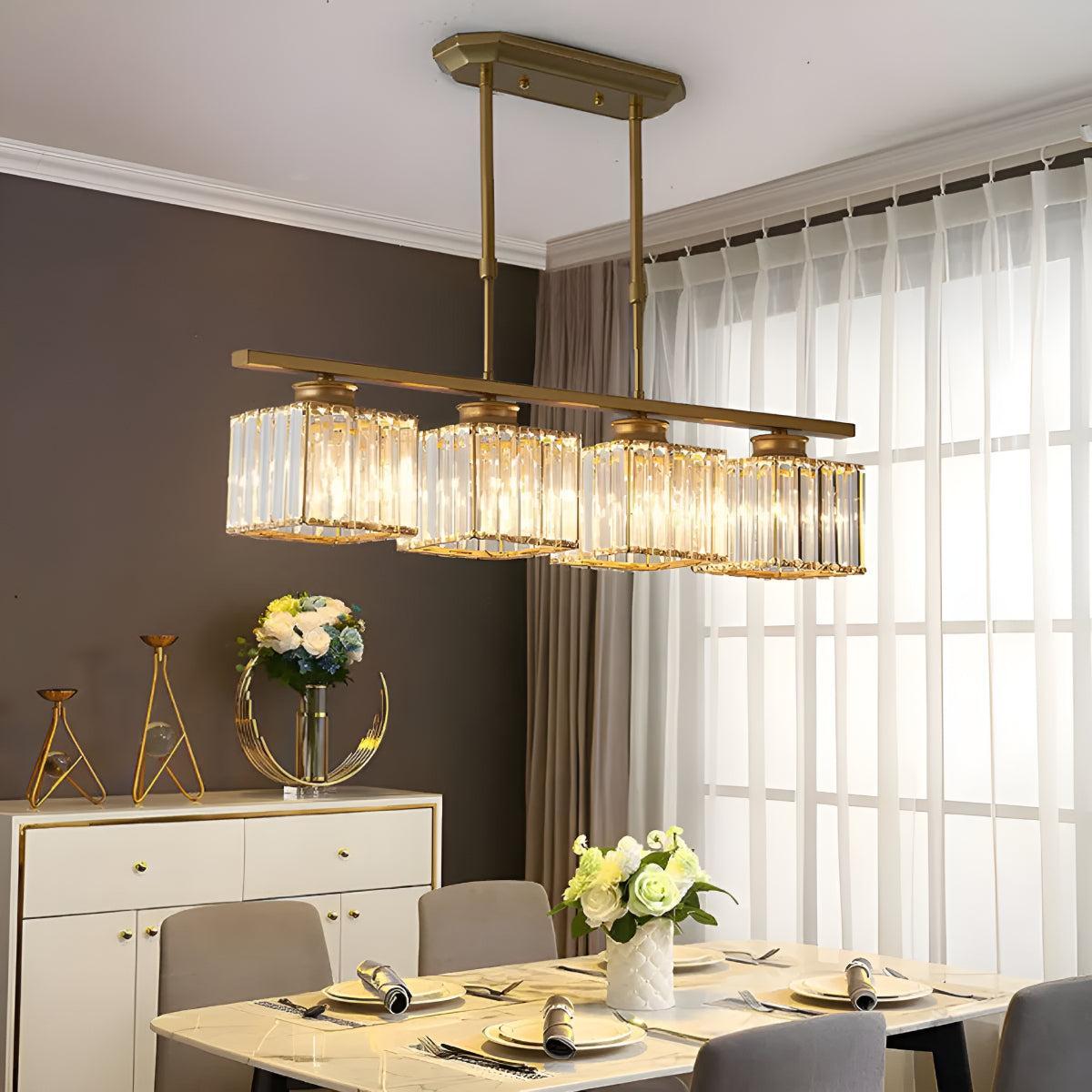 Nordic Kitchen Island Lighting With Glass Pendant Shades