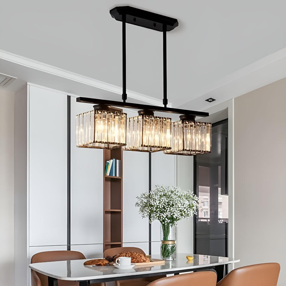 Nordic Kitchen Island Lighting With Glass Pendant Shades