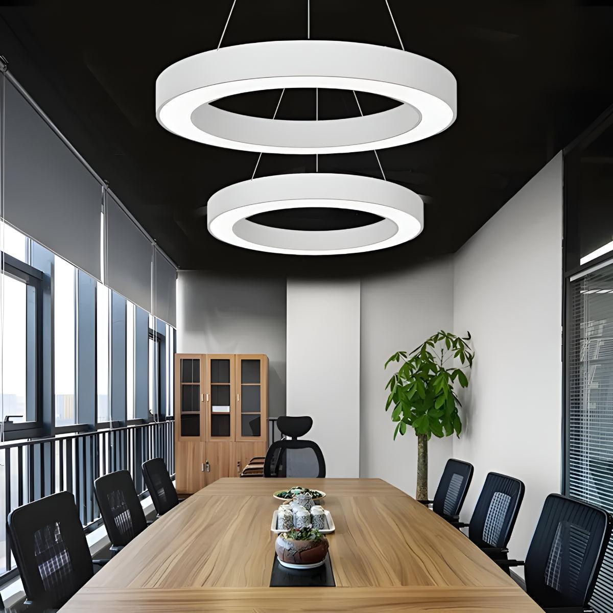 Pendant Ceiling Lights for Offices and Gyms With Round Ring Design