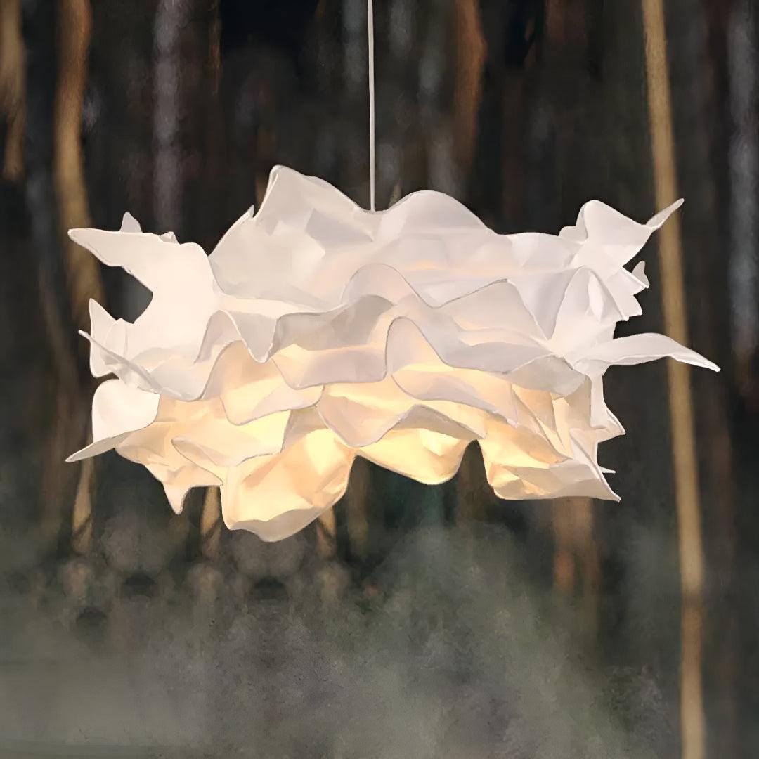 Pendant Light With Cloud Inspired Paper Shade