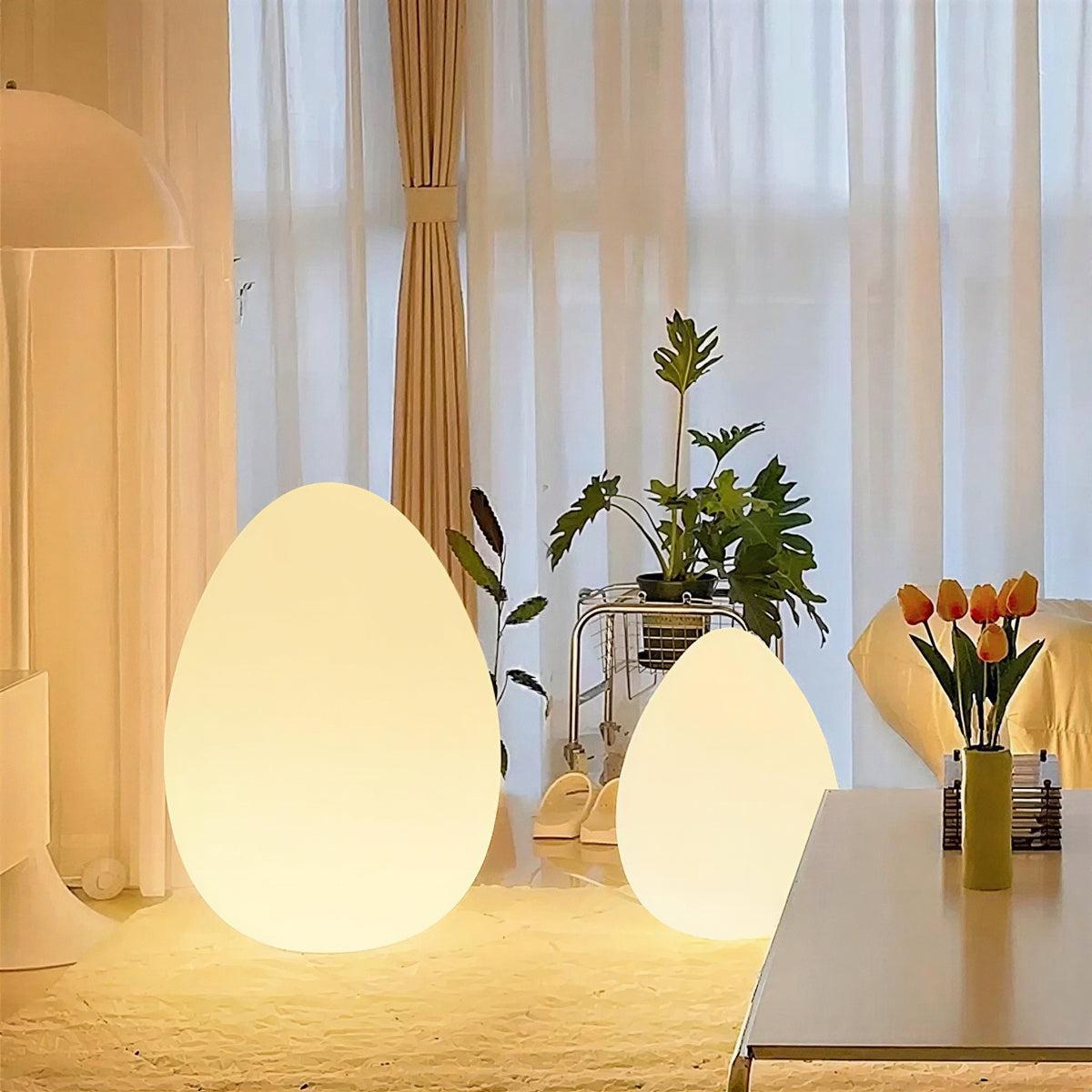Portable Rechargeable Floor Lamp With Egg Shaped Design