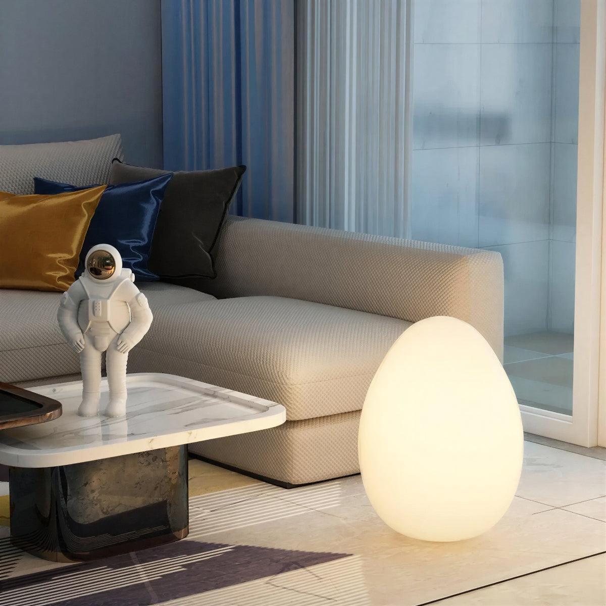 Portable Rechargeable Floor Lamp With Egg Shaped Design