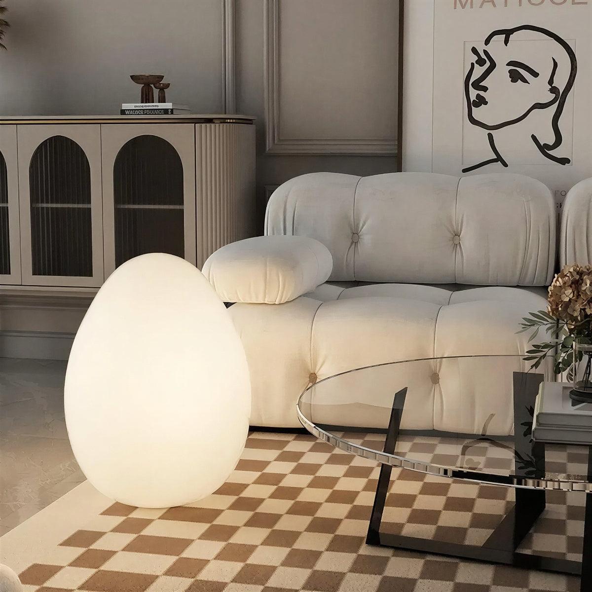 Portable Rechargeable Floor Lamp With Egg Shaped Design