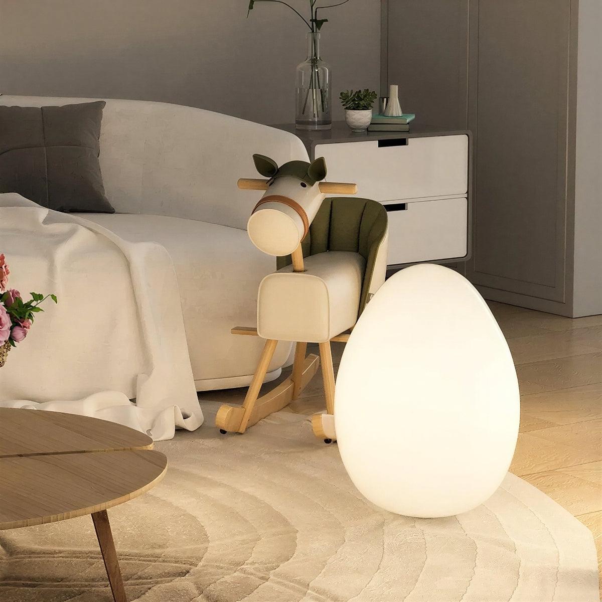 Portable Rechargeable Floor Lamp With Egg Shaped Design