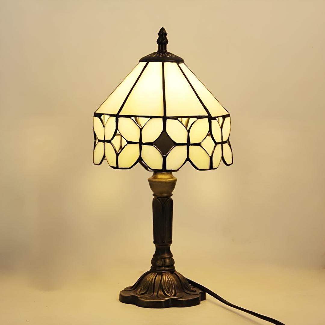Retro Bedside Table Lamp With Tiffany Style Shade