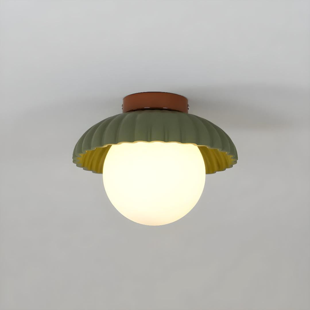 Retro Modern Flush Ceiling Light Lamp with Round Shade