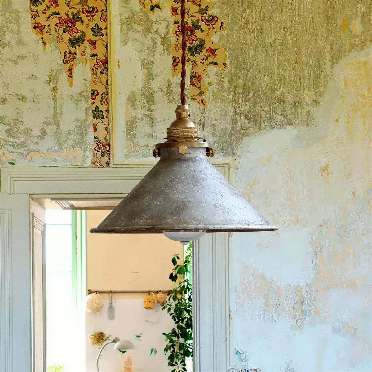 Rustic Cone Hanging Pendant Light For Kitchen Island