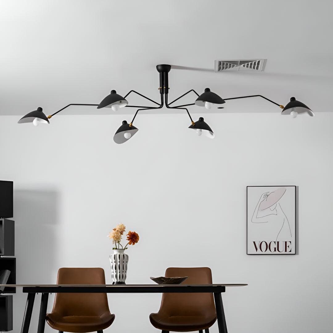 Serge Mouille Modern Ceiling Light With Multi Arm Design
