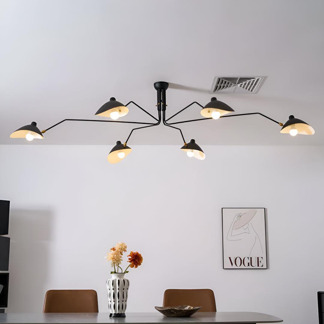 Serge Mouille Modern Ceiling Light With Multi Arm Design