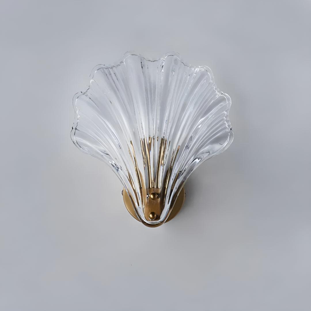 Shell Styled Glass Wall Light Sconce For Bedroom And Living Room