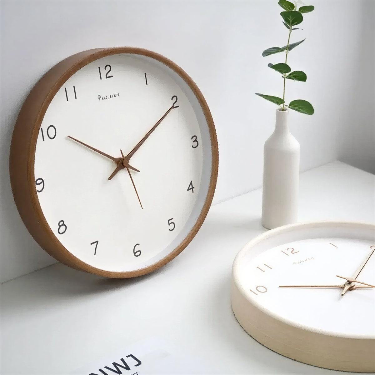 Silent Wooden Analogue Wall Clock