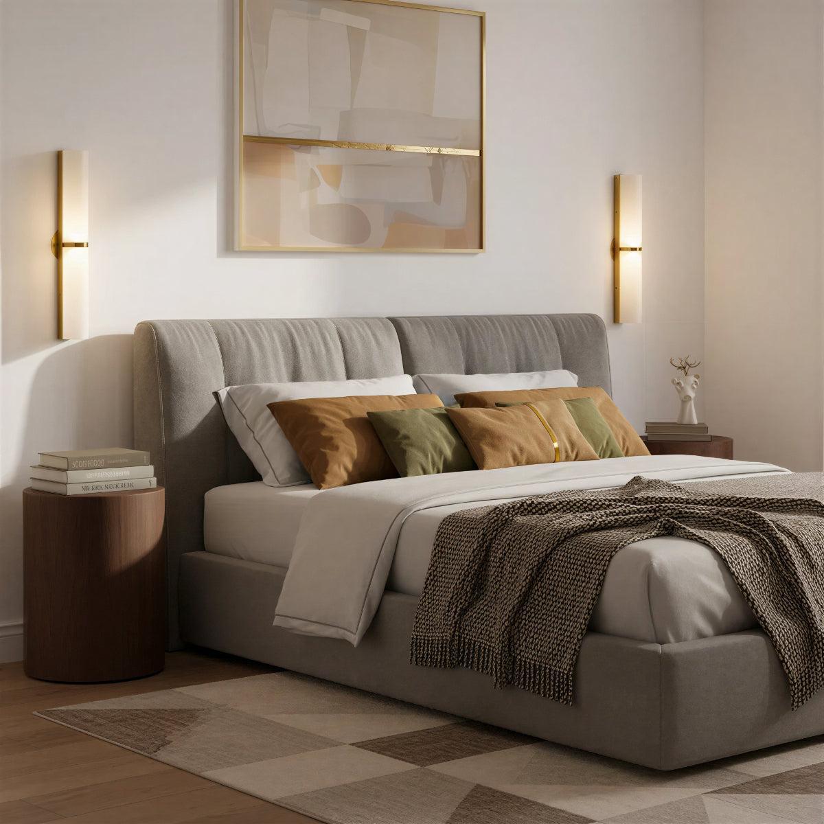 Slim Sophisticated Bathroom Wall Light With Modernist Dual Tube Design