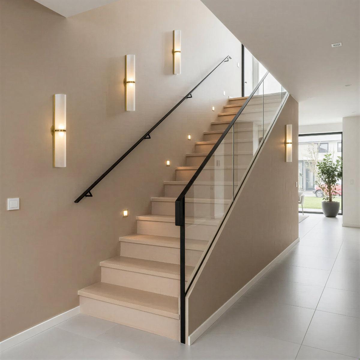 Slim Sophisticated Bathroom Wall Light With Modernist Dual Tube Design