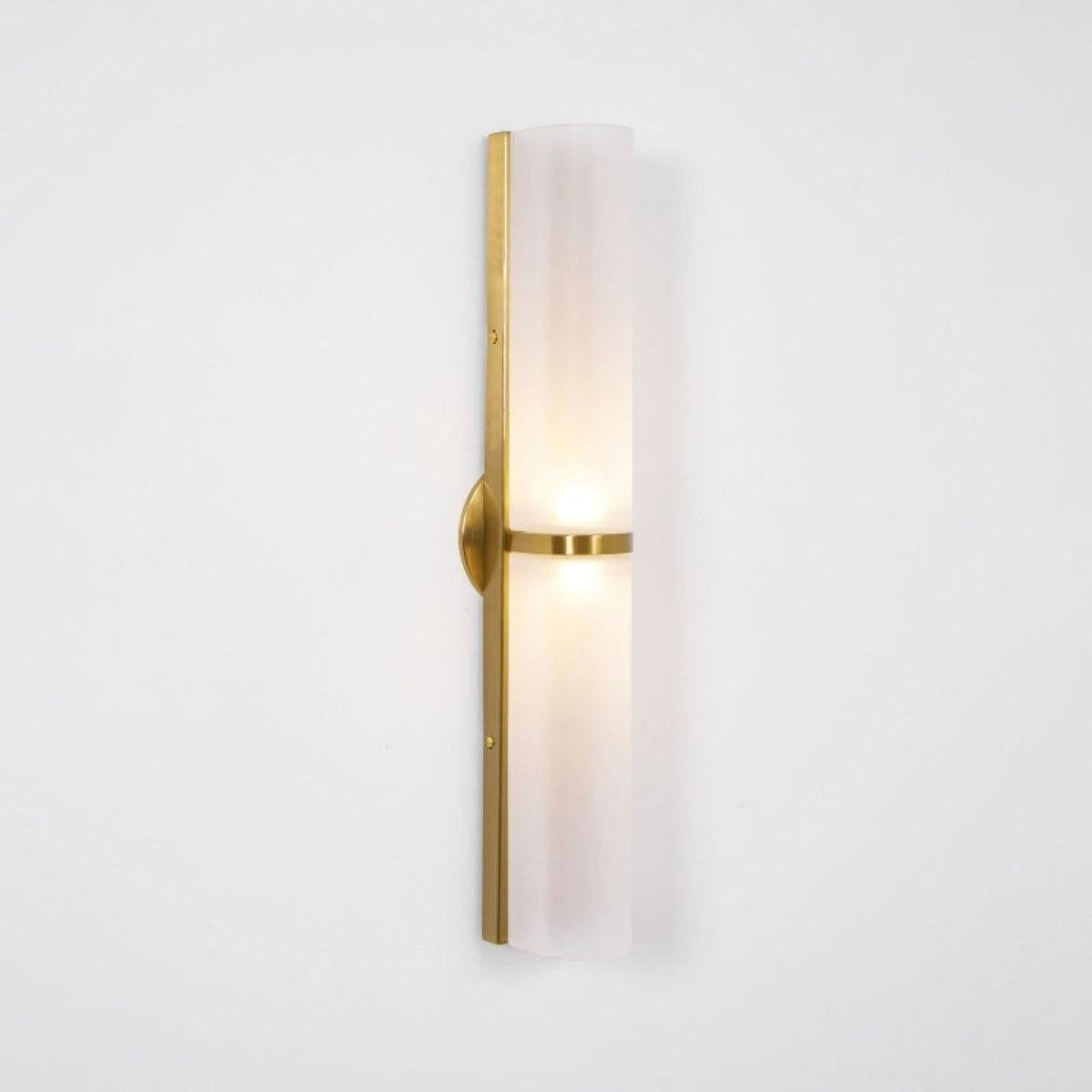Slim Sophisticated Bathroom Wall Light With Modernist Dual Tube Design