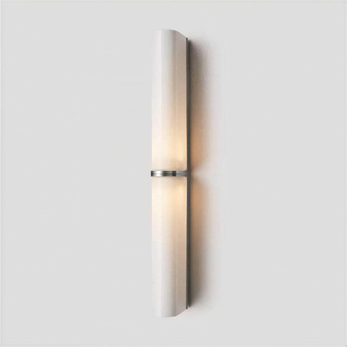 Slim Sophisticated Bathroom Wall Light With Modernist Dual Tube Design