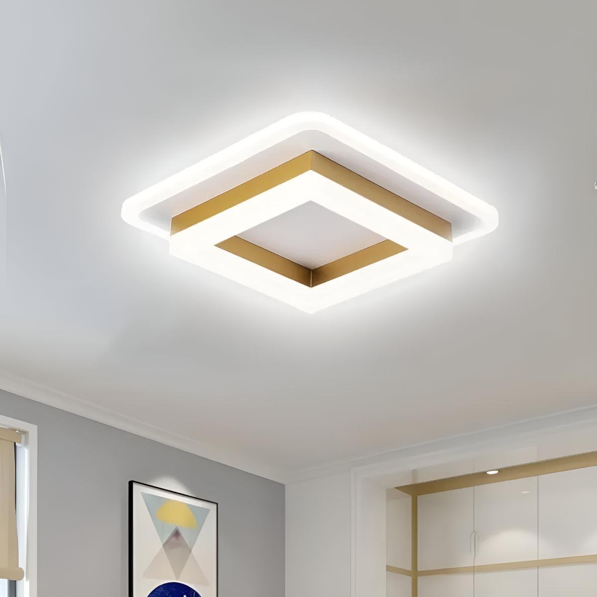 Square Flush Ceiling Light for Hallway and Bedroom