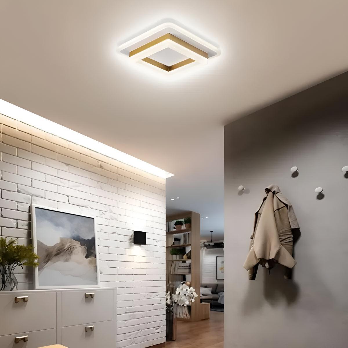 Square Flush Ceiling Light for Hallway and Bedroom