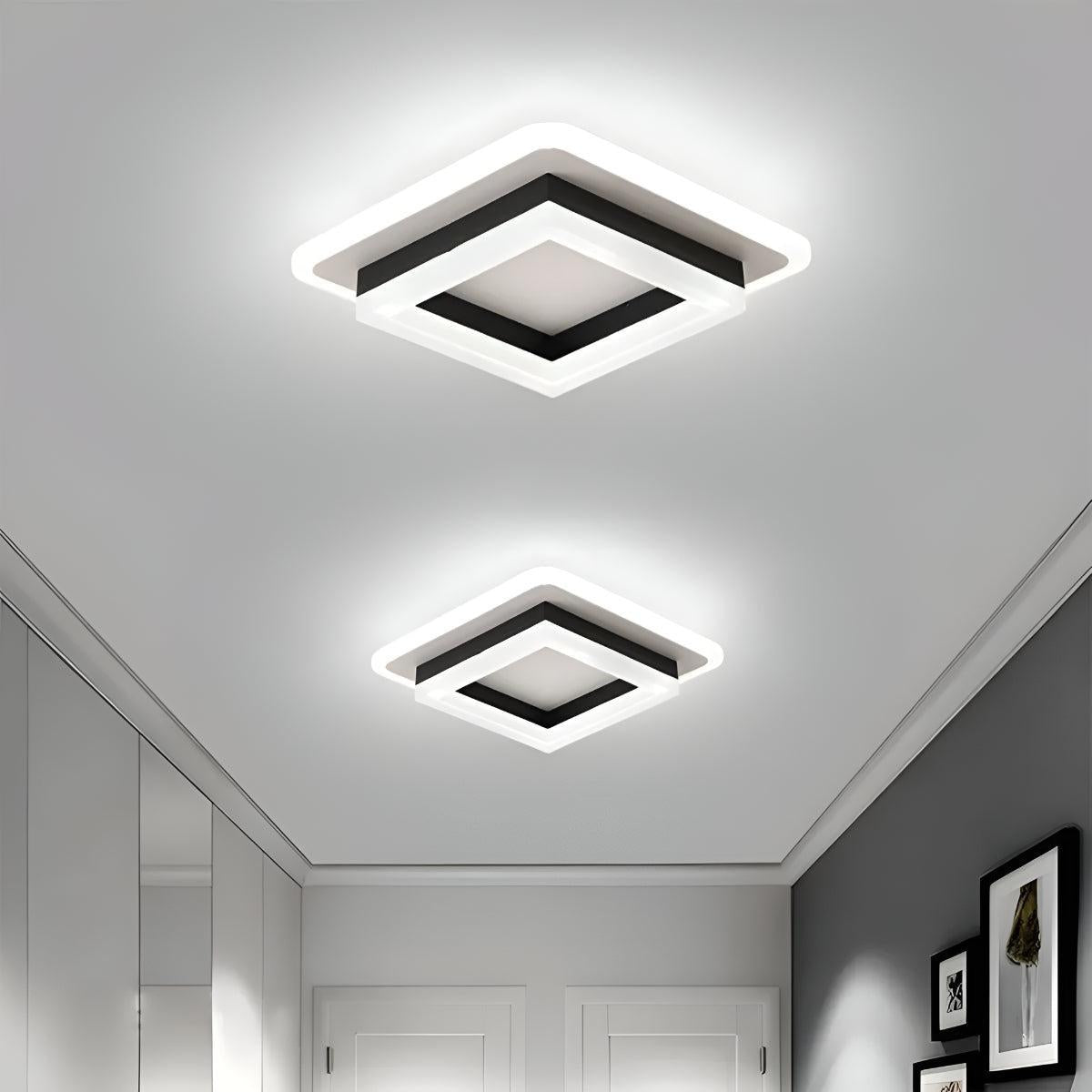 Square Flush Ceiling Light for Hallway and Bedroom