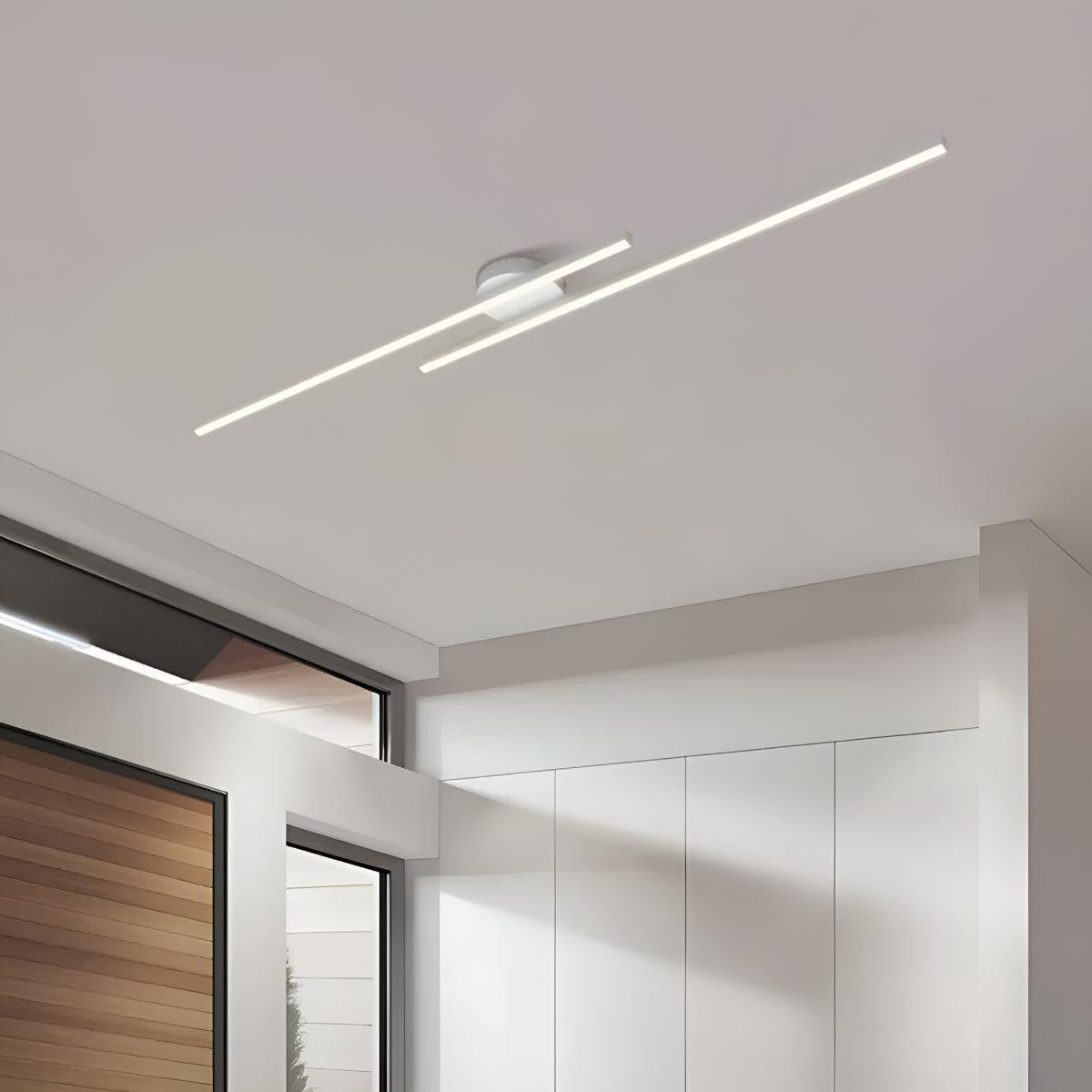 Strip Ceiling Light With Semi Flush Modern Aluminium Design