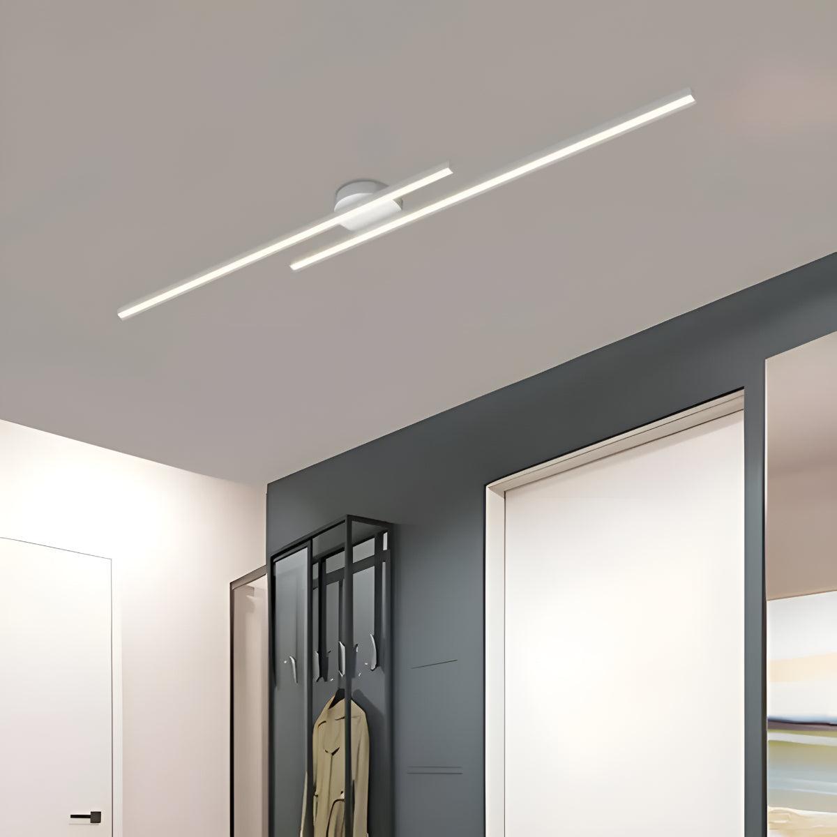 Strip Ceiling Light With Semi Flush Modern Aluminium Design