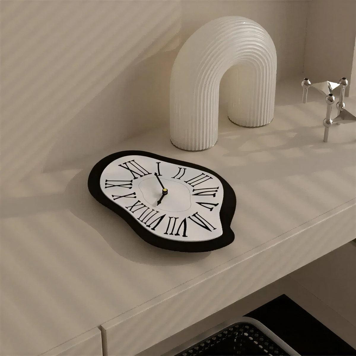 Unique Melting Wall Clock With Roman Numerals And Surrealist Style
