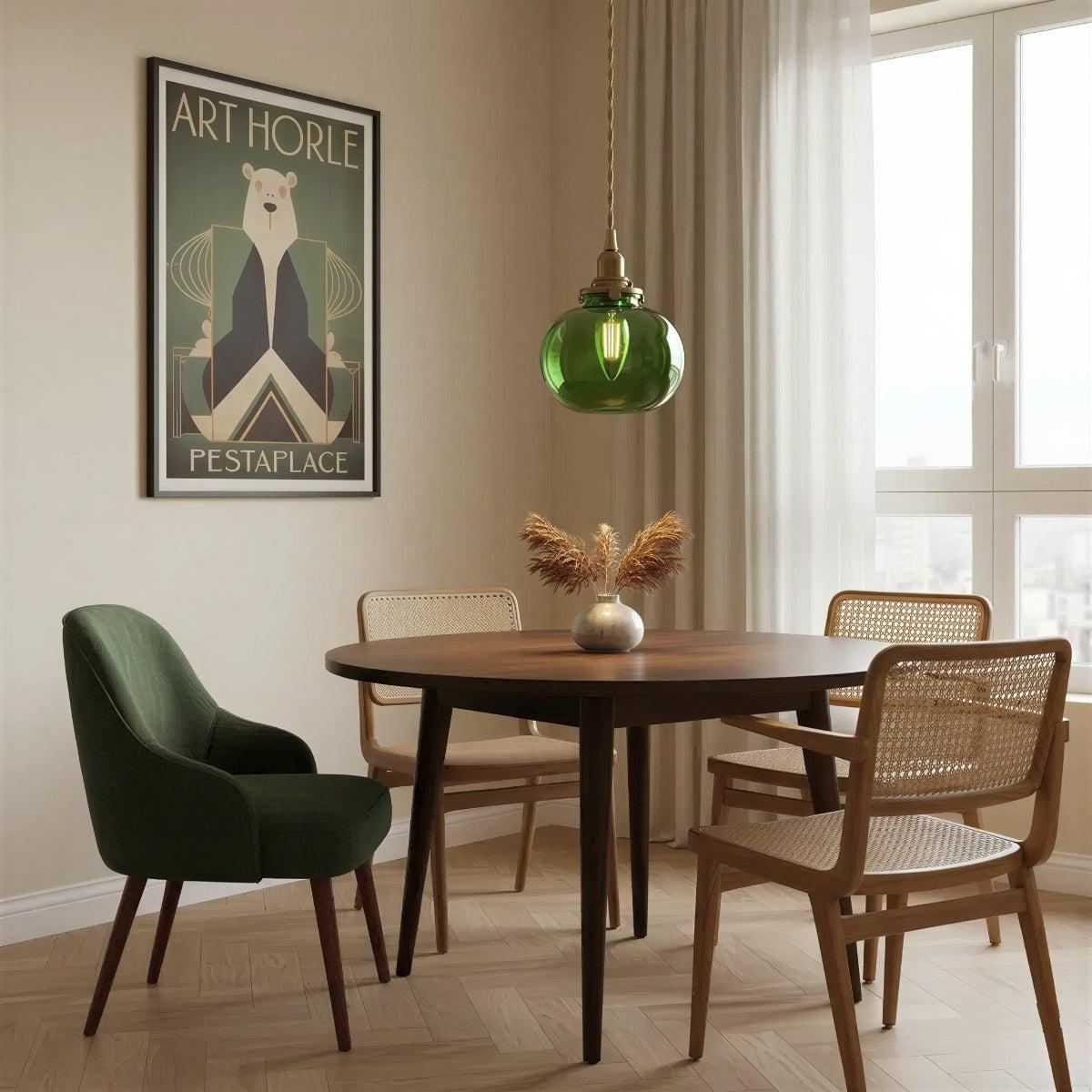 Vintage Retro Glass Globe Pendant Ceiling Light With Antique Style