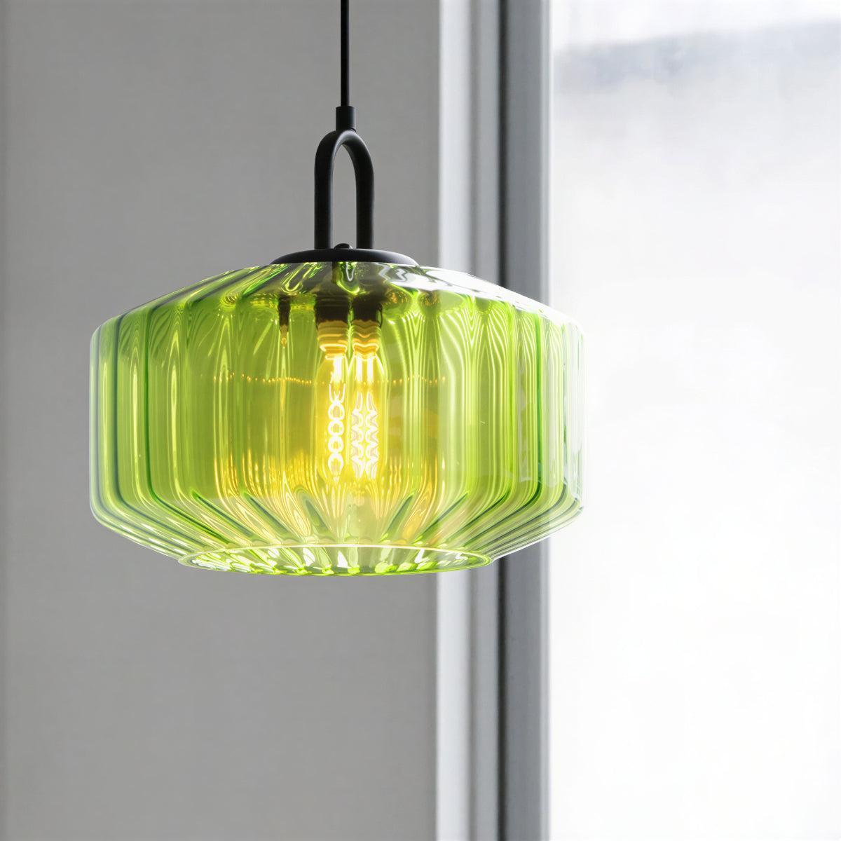 Vintage Striped Glass Pendant Light Ceiling Light Fixture