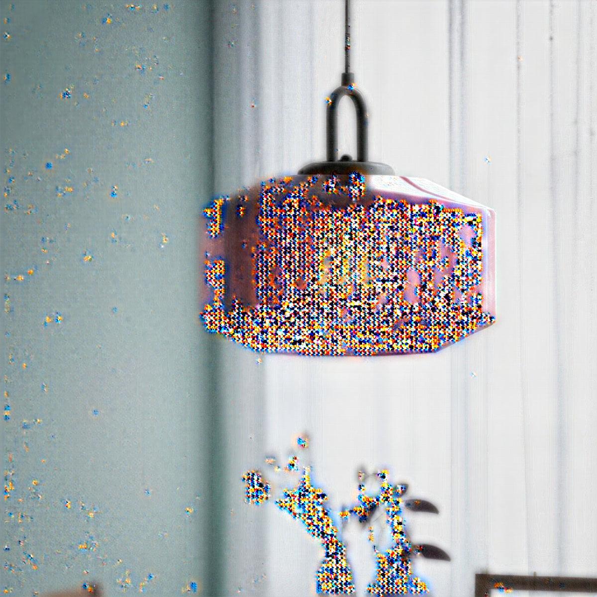 Vintage Striped Glass Pendant Light Ceiling Light Fixture