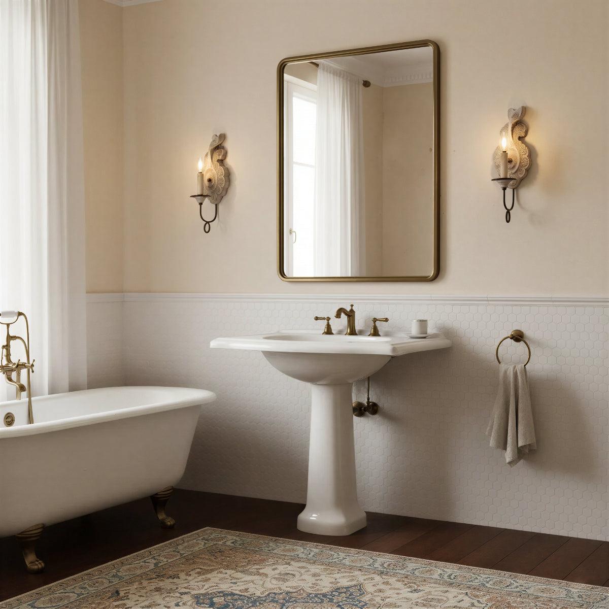 Vintage Wall Light Featuring Classical French Style Ornate Candle Sconce