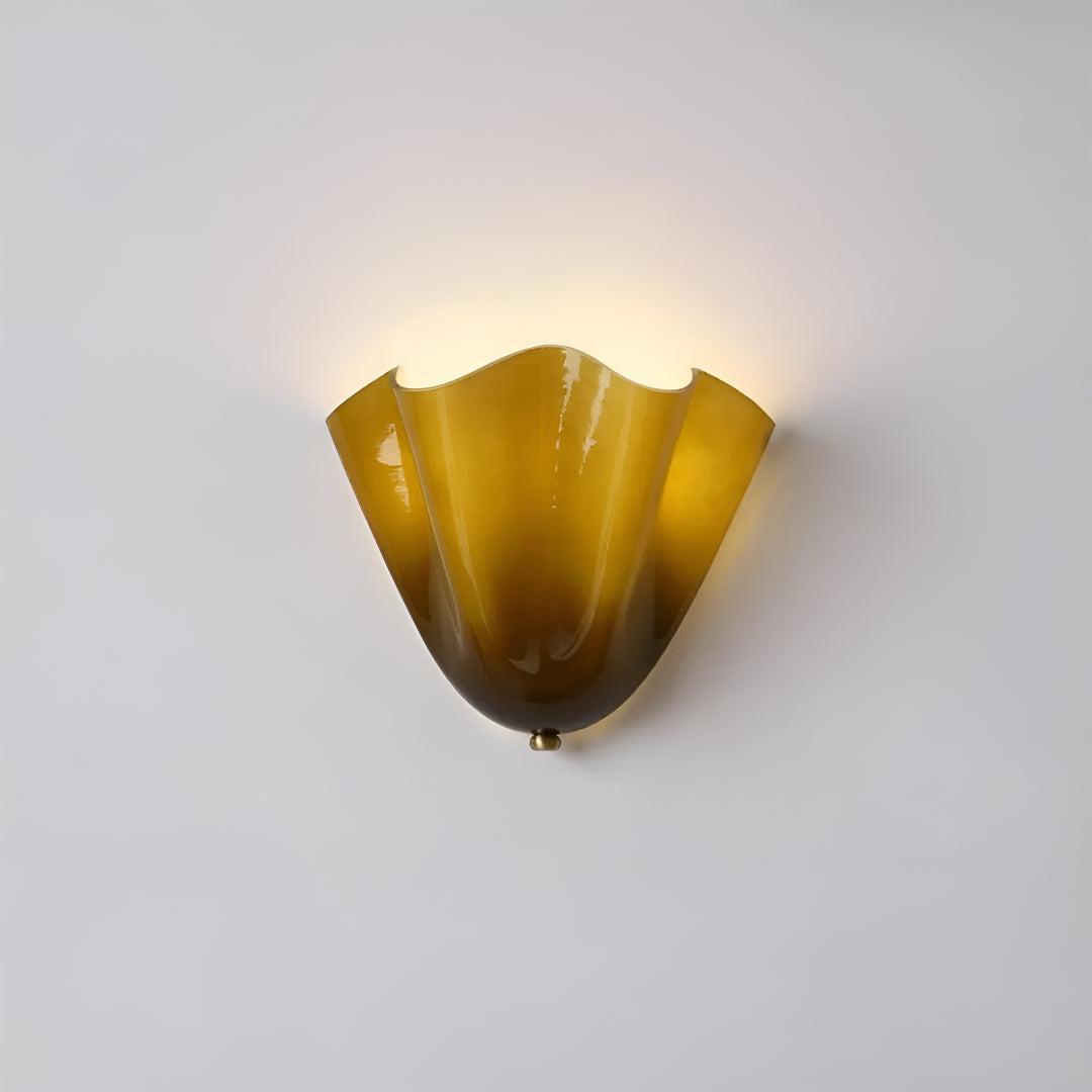 Wall Lamp with Elegant Petal Curved Glass Style