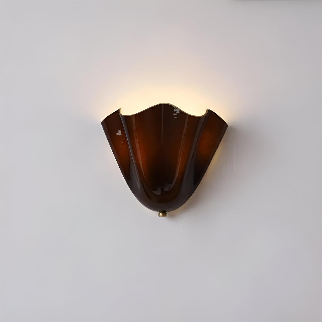 Wall Lamp with Elegant Petal Curved Glass Style