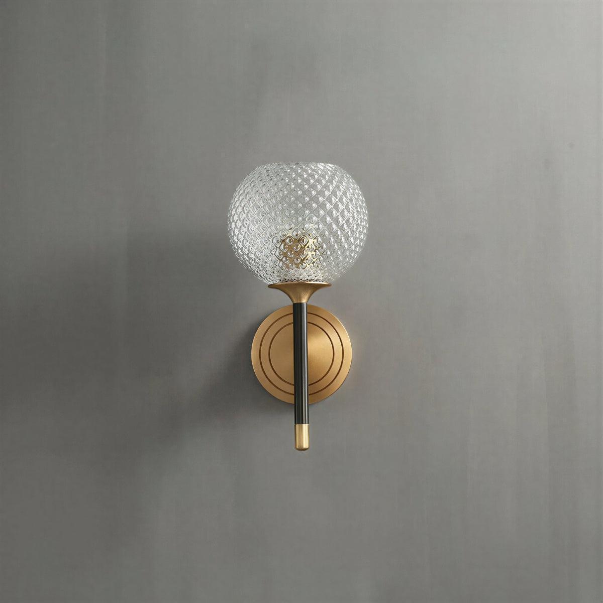 Wall Light Sconce With Textured Glass Globe