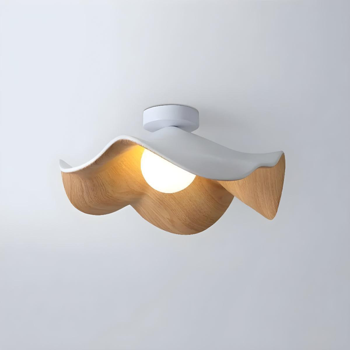 Wooden Casia Flush Ceiling Light With Modern Design